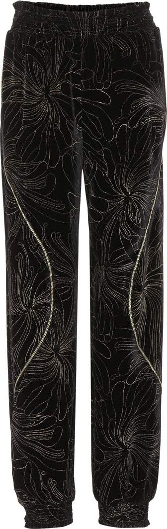 Chloe Embroidered velvet trousers