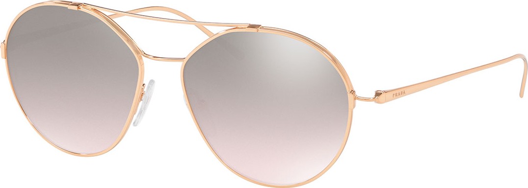 Prada Round Metal Aviator Sunglasses