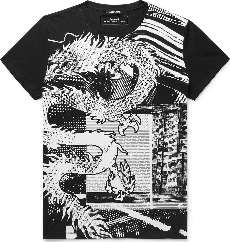 Balmain Printed Cotton-Jersey T-Shirt