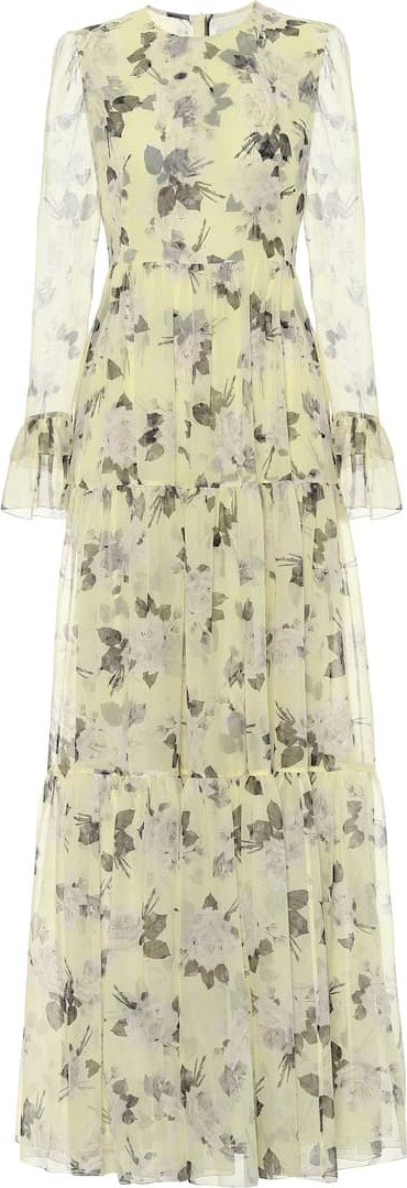 Erdem Alvaro floral silk-voile gown