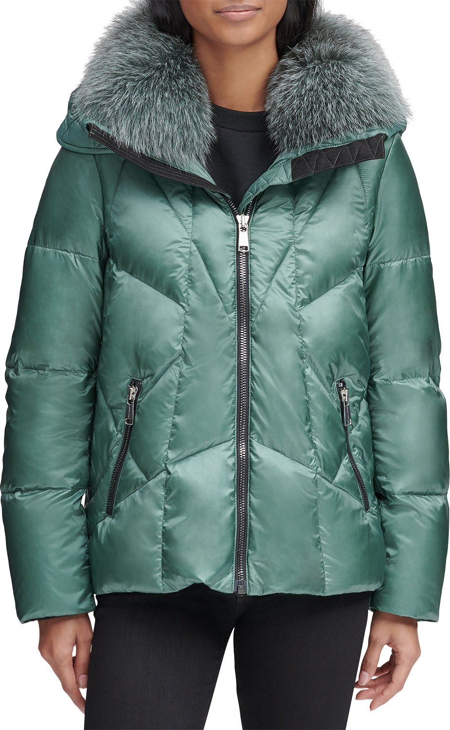 Andrew Marc Naya Down-Fill Parka Coat w/ Fur Hood