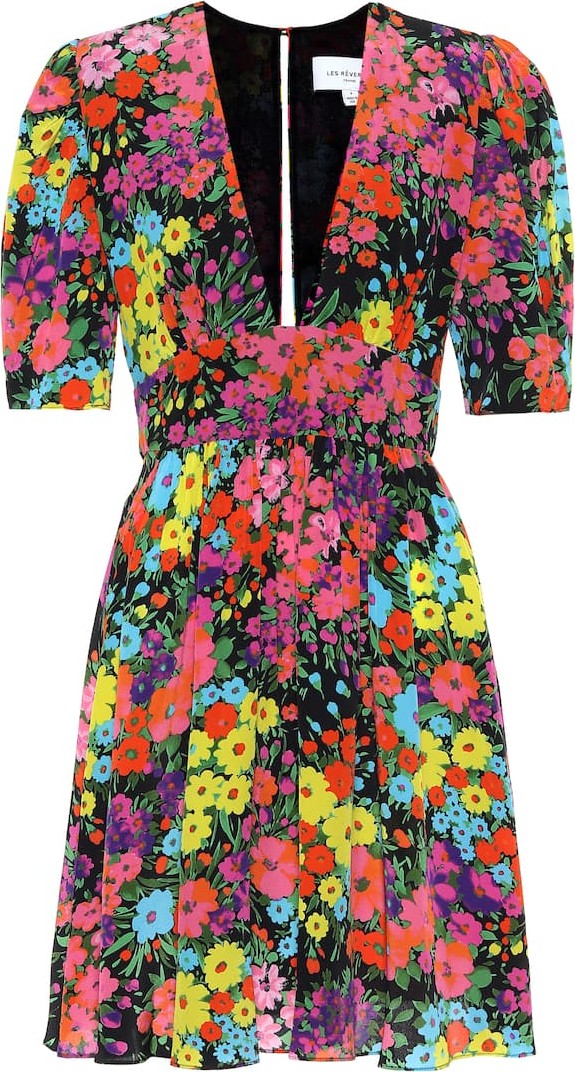 Les Rêveries Floral silk dress