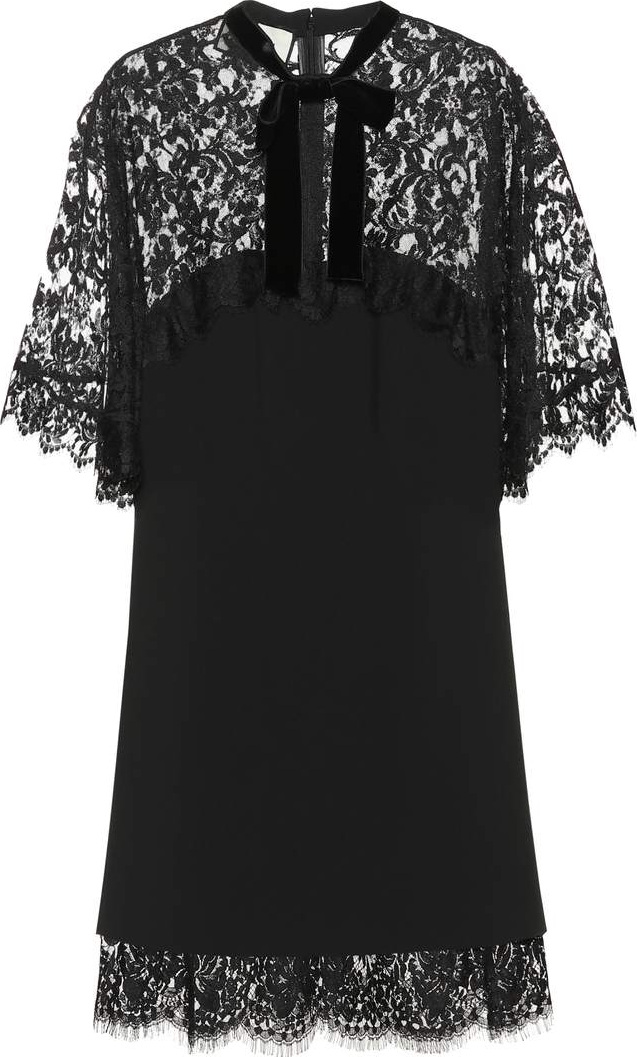 Gucci Lace-paneled minidress