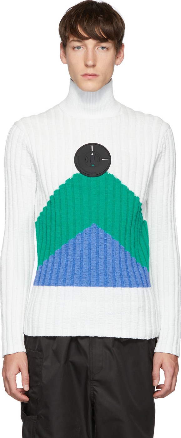 Xander Zhou White Graphic Turtleneck