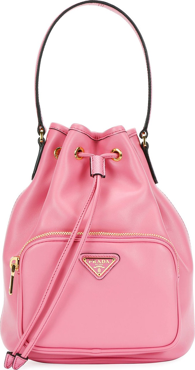 Prada Saffiano Leather Top-Handle Bucket Bag