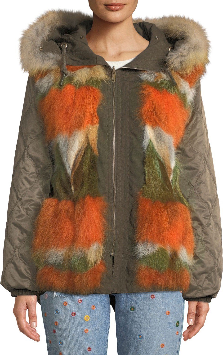 Moose Knuckles St. Fabien Reversible Jacket w/ Fur Trim