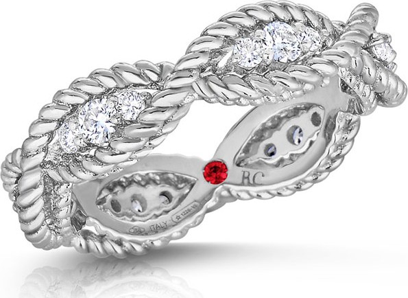 Roberto Coin Barocco 18k Diamond Band Ring, Size 6.5