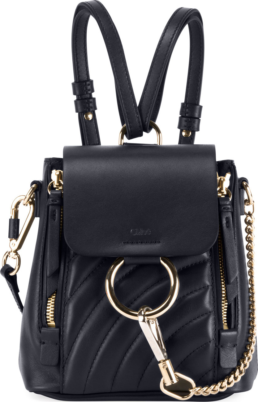 Chloe Faye Mini Quilted Leather Backpack