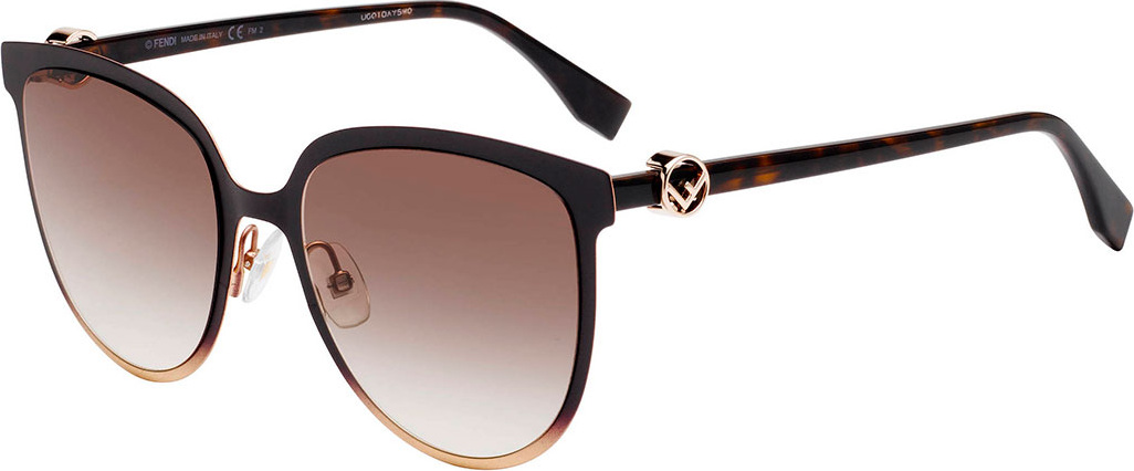Fendi Square Metal & Acetate Sunglasses