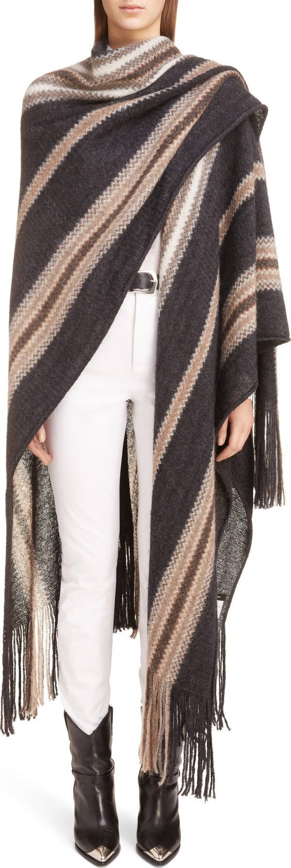 Isabel Marant Kalibo Mohair & Wool Blend Poncho Coat