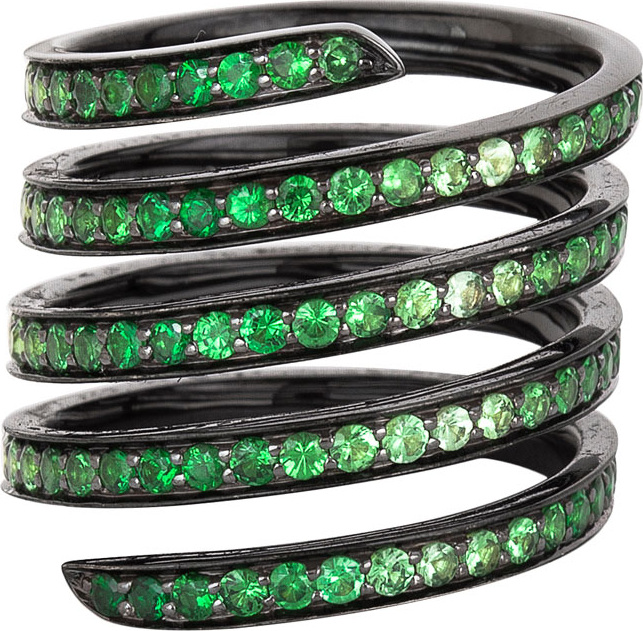 Lynn Ban Ombré Tsavorite Pavé Coil Ring