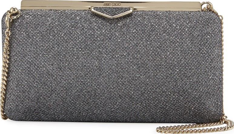 Jimmy Choo Ellipse Glitter Clutch Bag