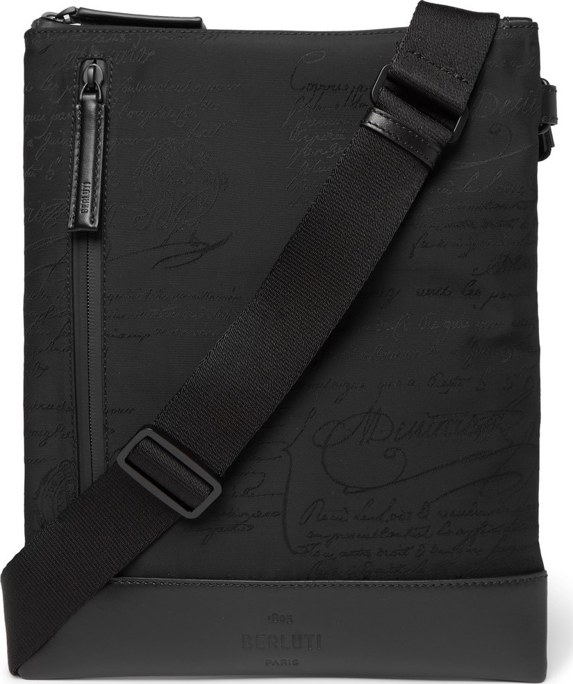 Berluti Salou Leather-Trimmed Printed Nylon Messenger Bag