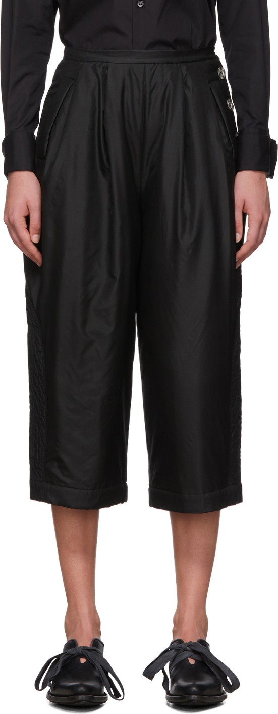 Renli Su Black Mulberry Silk Trousers