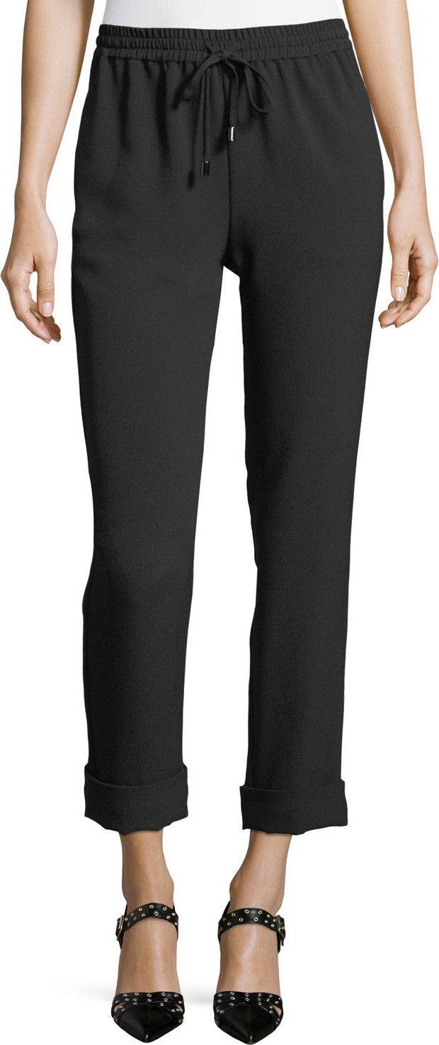 Emporio Armani Straight-Leg Drawstring Ankle Pants