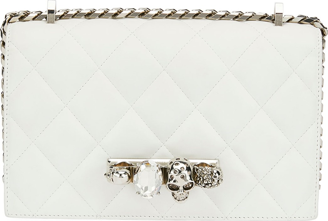 Alexander McQueen Jeweled Knuckle Flap Shoulder Bag