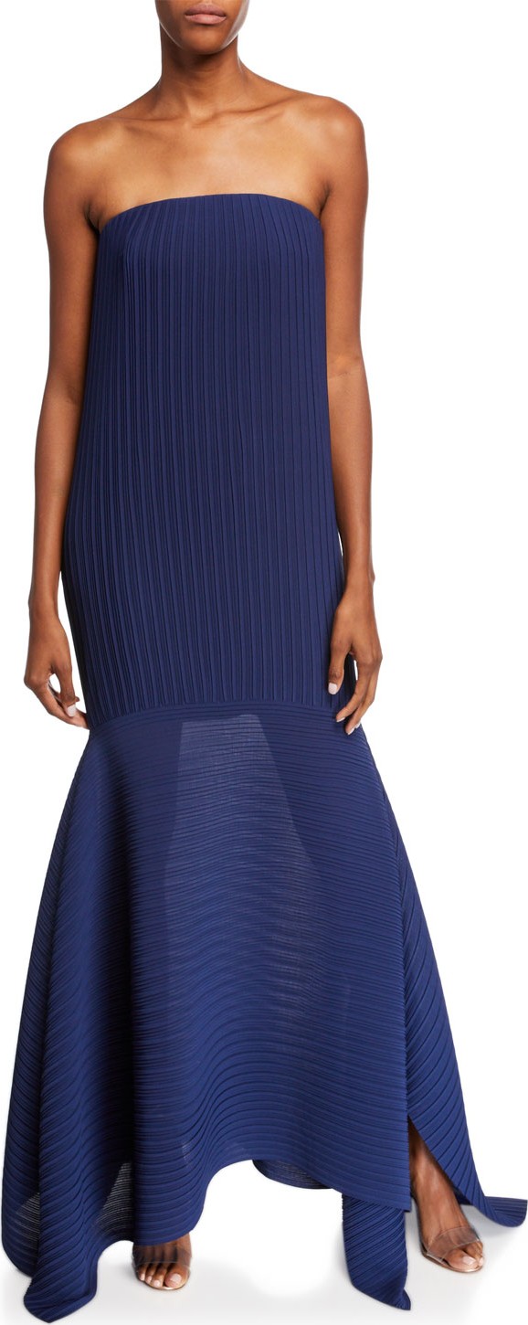 Solace London Rhine Strapless Asymmetrical Cocktail Dress