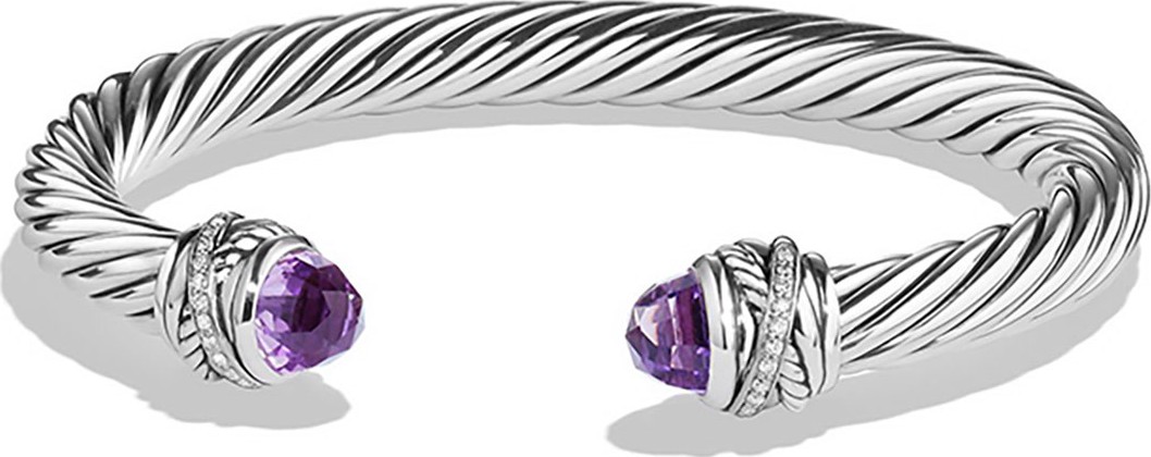 David Yurman 7mm Diamond Crossover Bracelet