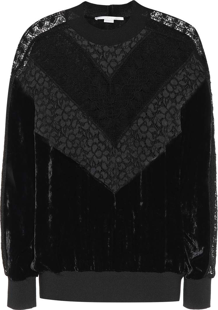 Stella McCartney Lace and velvet sweatshirt