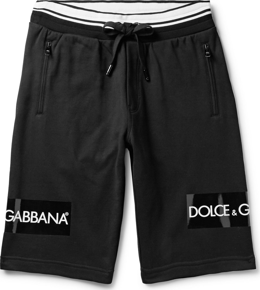 Dolce & Gabbana Slim-Fit Logo-Print Loopback Cotton-Jersey Drawstring Shorts
