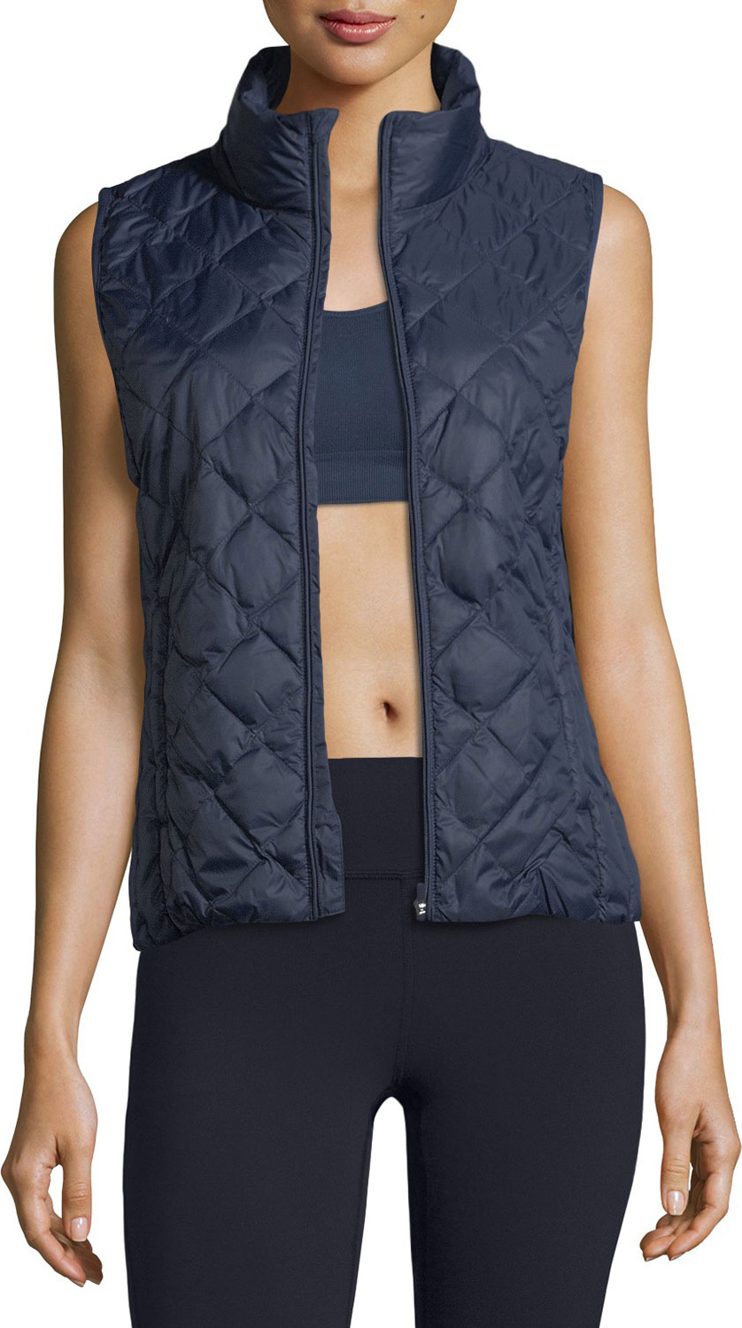 Tory Sport Zip-Front Packable Down Vest