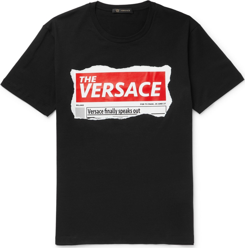 Versace Logo-Print Cotton-Jersey T-Shirt