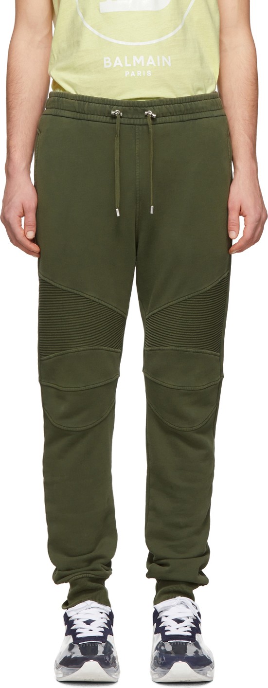 Balmain Green Ribbed Lounge Pants