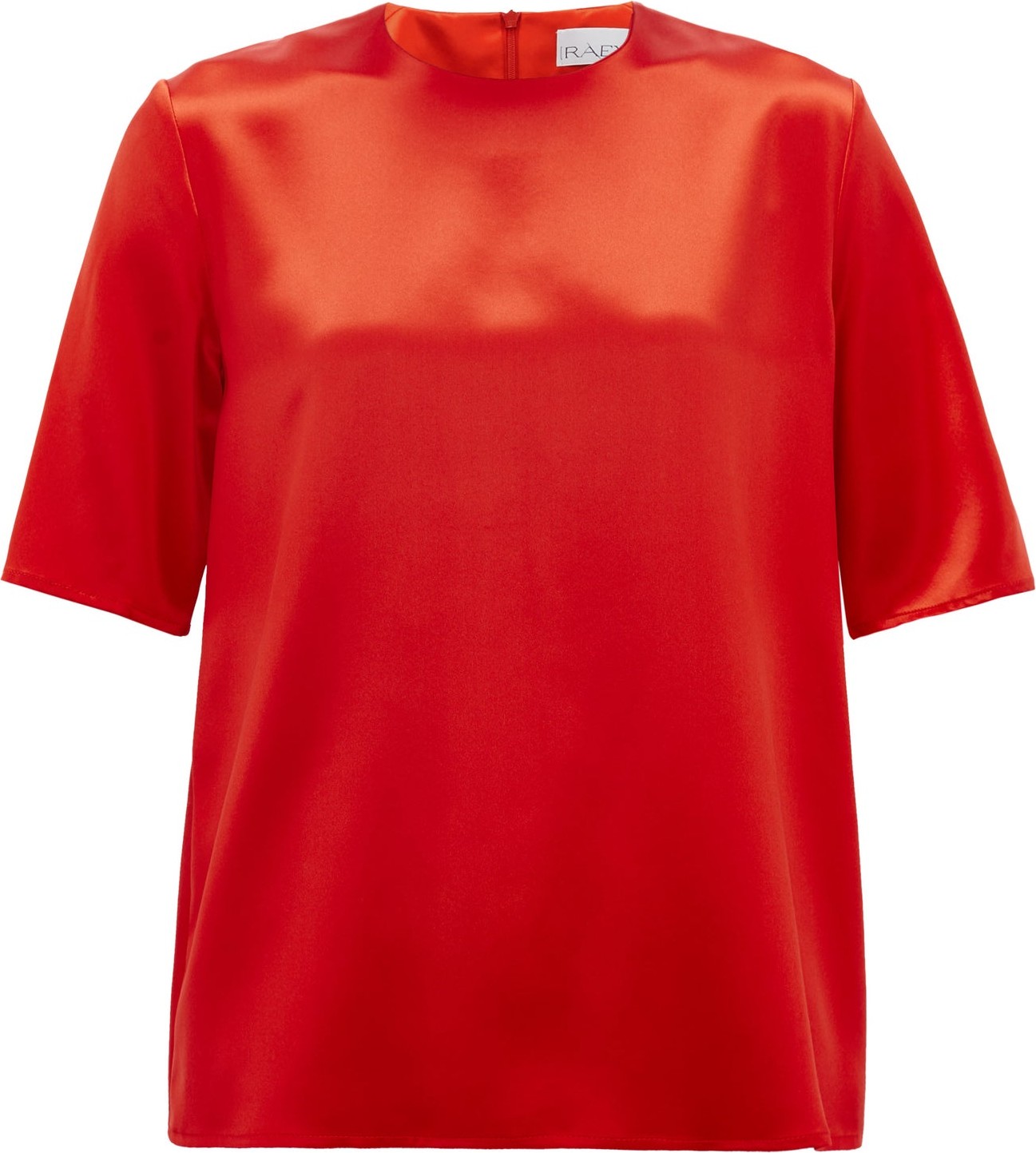 Raey Crew-neck silk-satin top