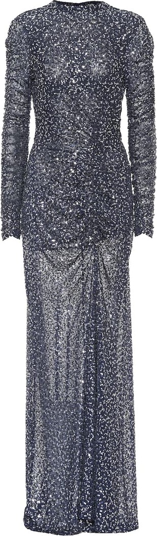 Jonathan Simkhai Open-back sequined gown
