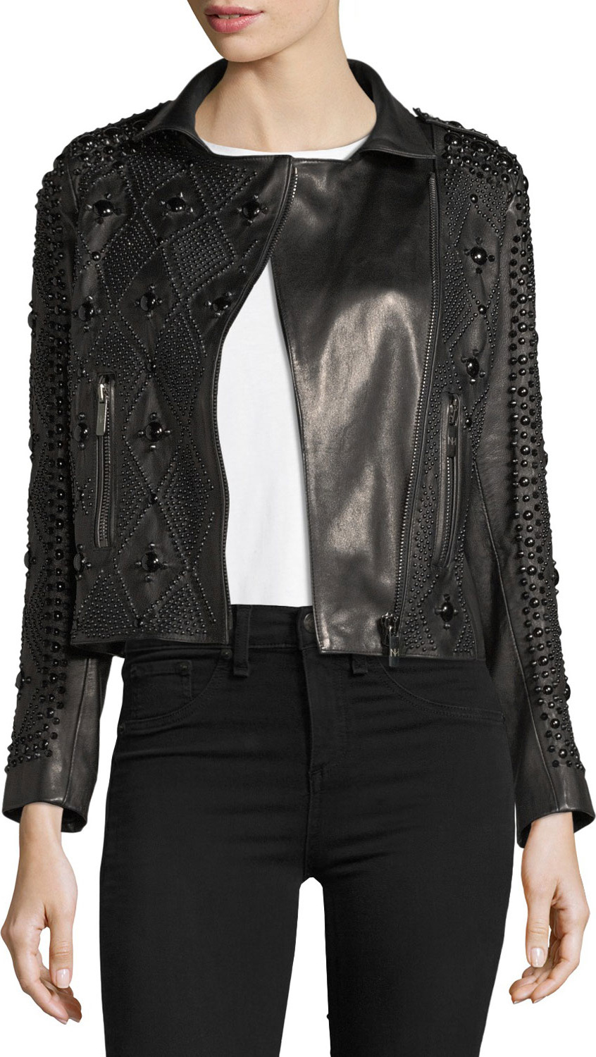 Nour Hammour Saturday Studded Leather Jacket