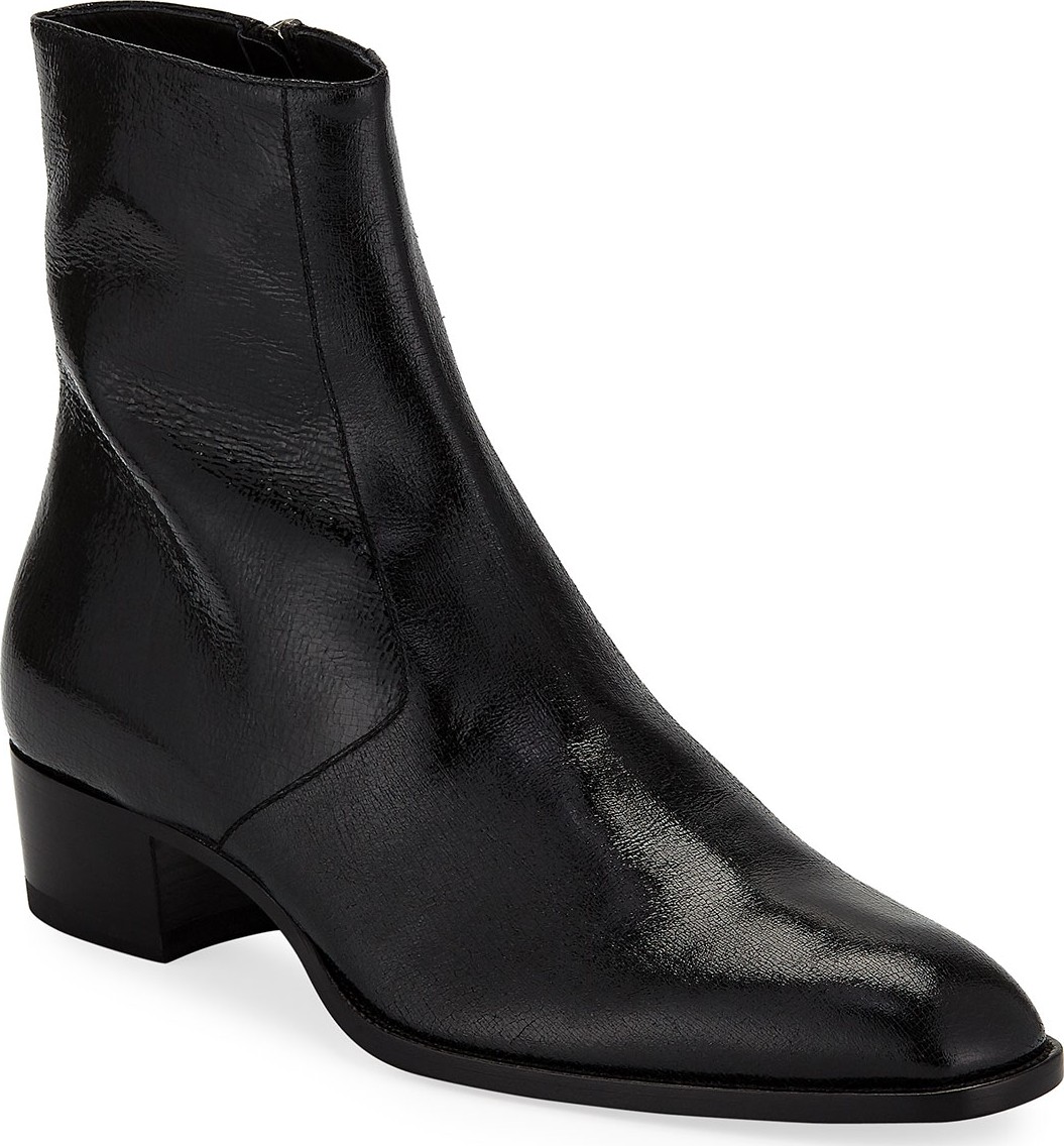 Saint Laurent Men's Wyatt Zip-Up Boot, Black
