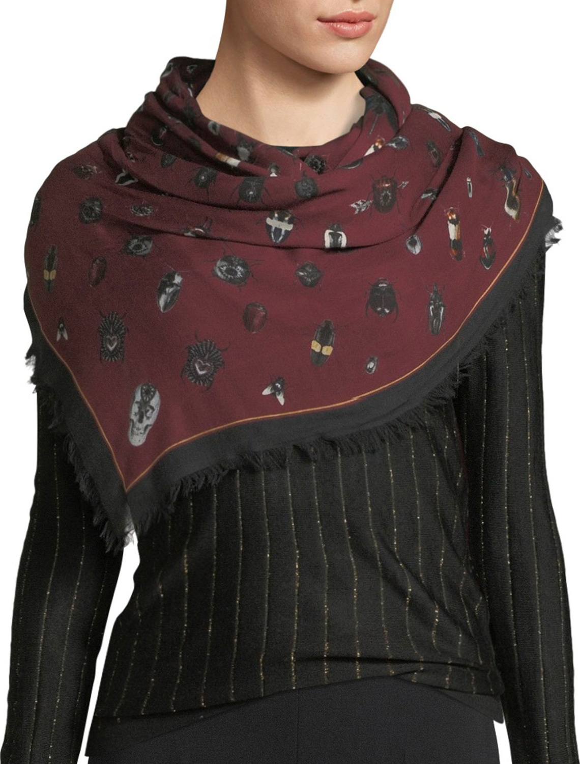 Alexander McQueen Jeweled Bugs Scarf