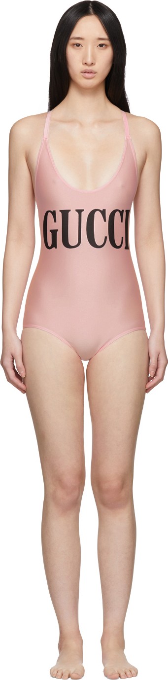 Gucci Pink Sparkling One-Piece Swimsuit