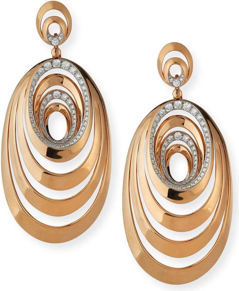 Gismondi 1754 18k Rose Gold 7-Loop Diamond Drop Earrings