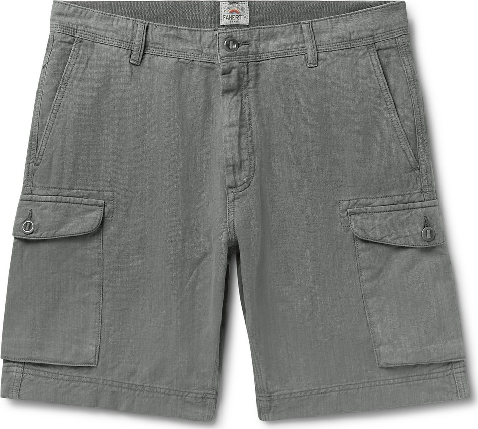 Faherty Wide-Leg Linen and Cotton-Blend Cargo Shorts