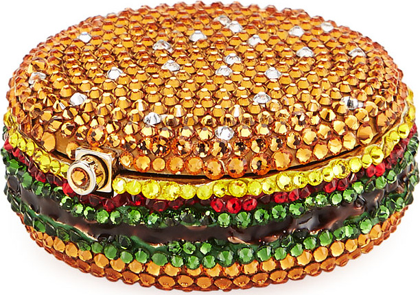 Judith Leiber Hamburger Crystal Slider Pill Box