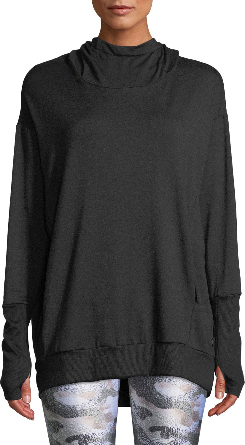 Terez Hooded Cowl-Neck Sweatshirt