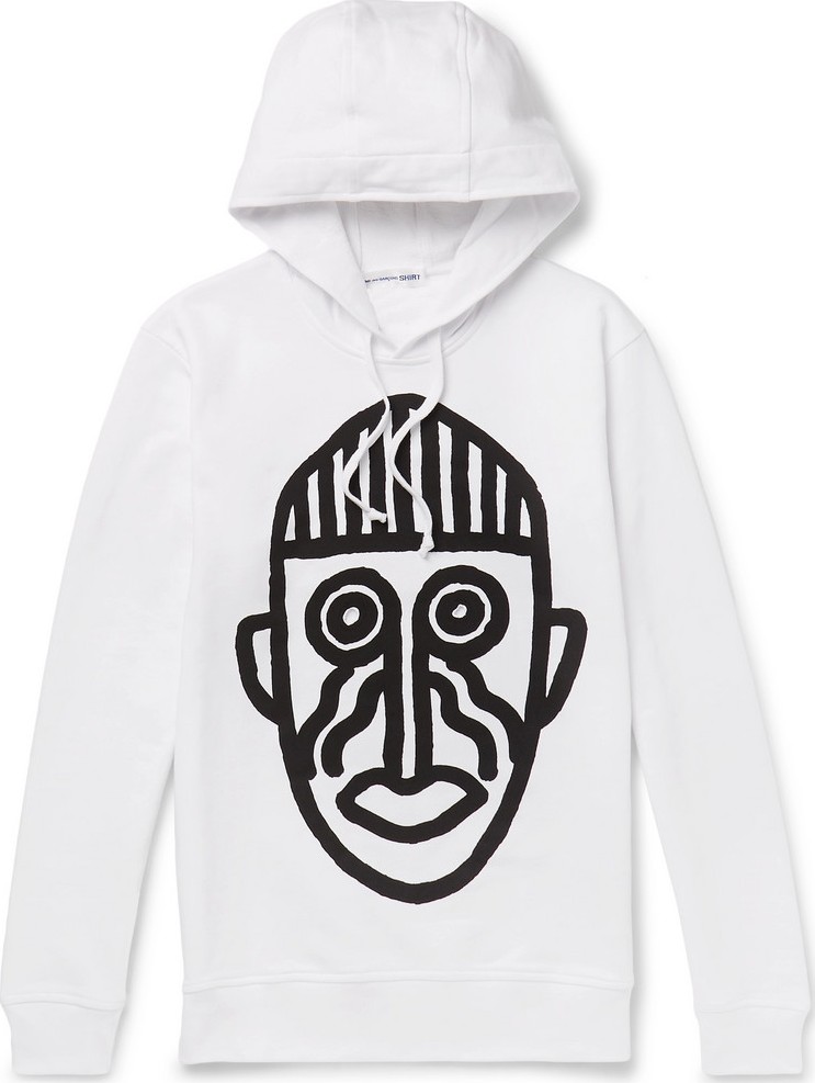 Comme Des Garcons Printed Loopback Cotton-Jersey Hoodie