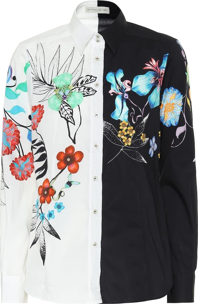 Etro Printed cotton-blend shirt