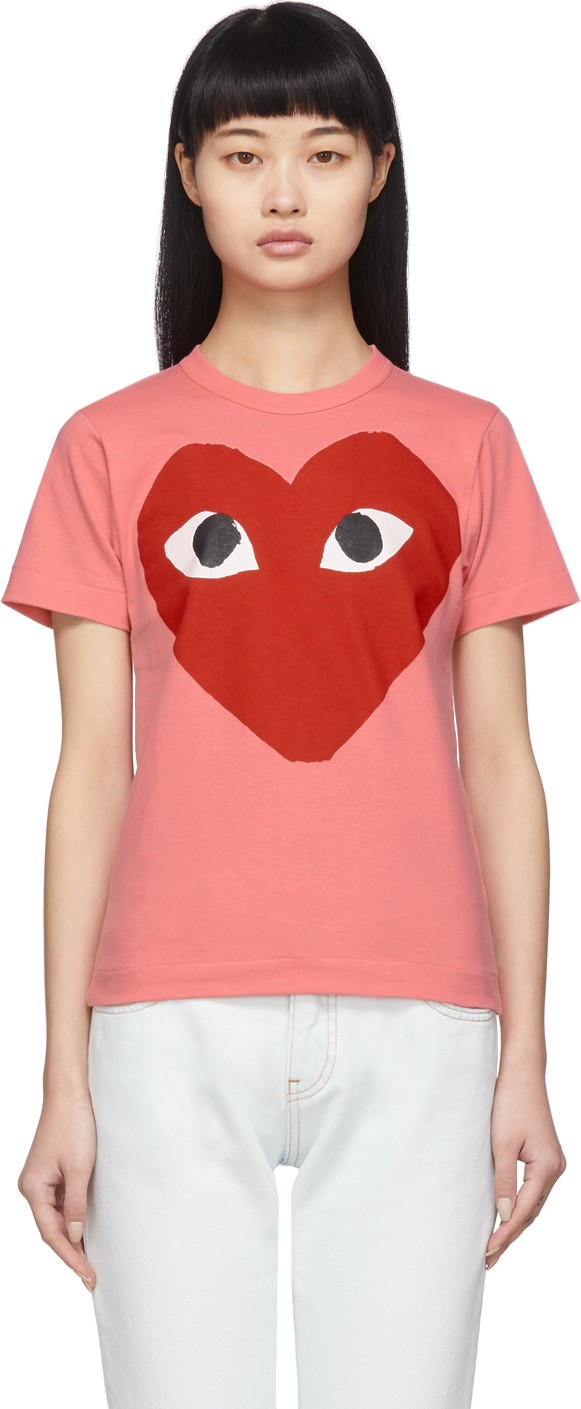 Comme Des Garcons PLAY Pink Big Heart T-Shirt