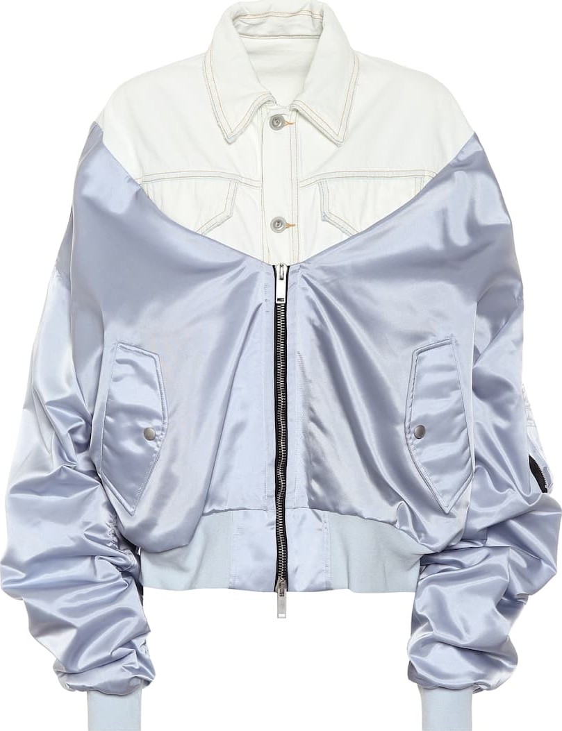 Unravel Denim and satin bomber jacket