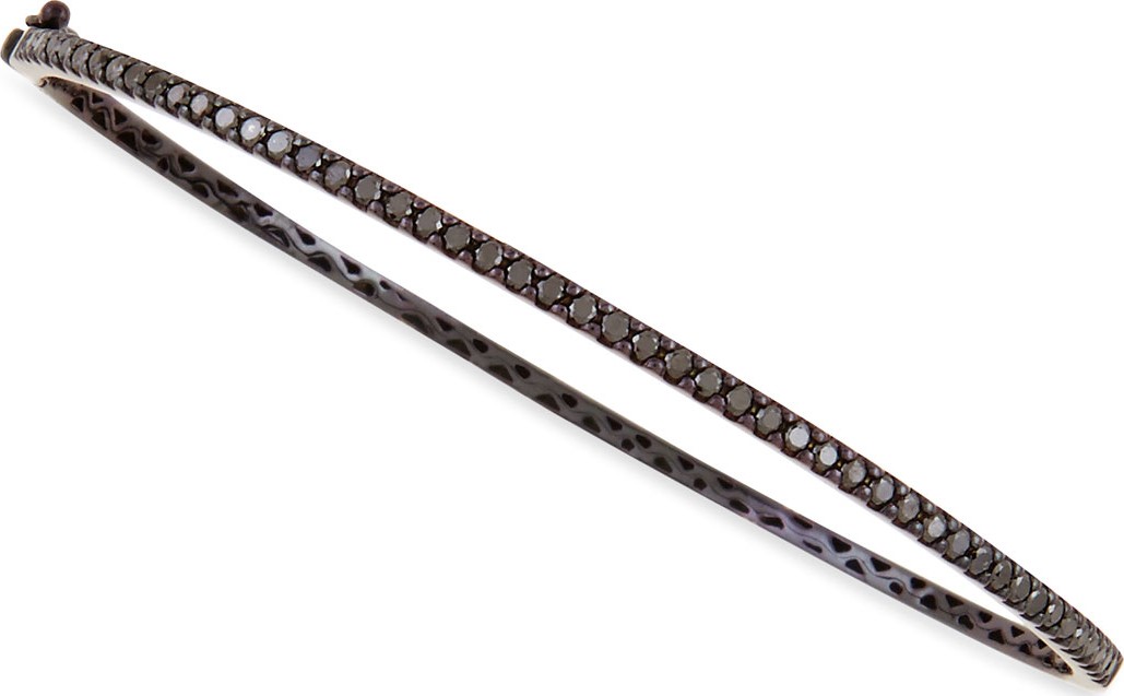 Bessa 18k Black Gold & Pave Black Diamond Micro Bangle