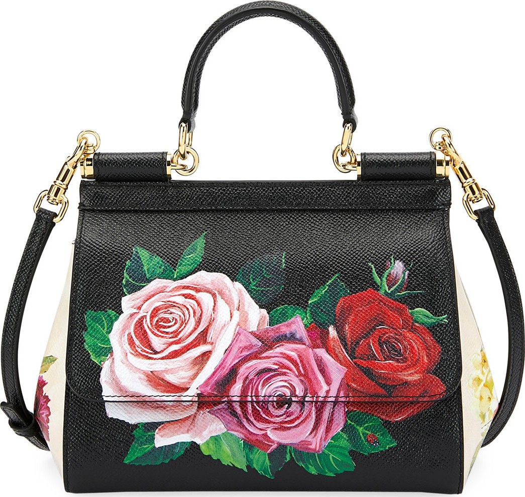 Dolce & Gabbana Sicily St. Dauphine Small Roses Shoulder Bag