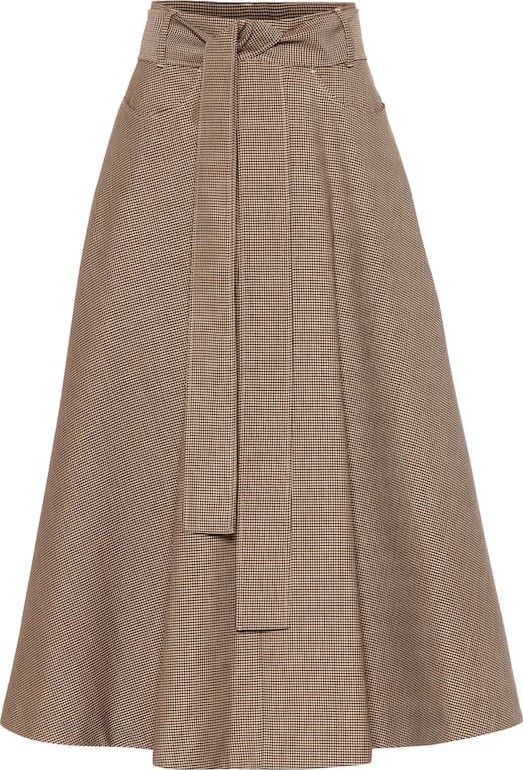 MSGM Wool-blend midi skirt