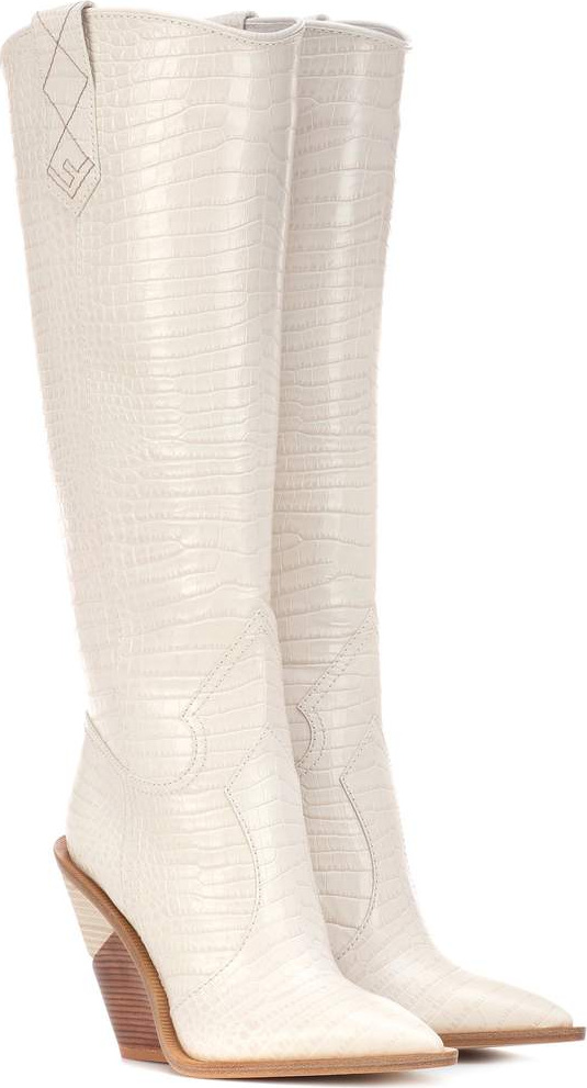 Fendi Embossed leather boots