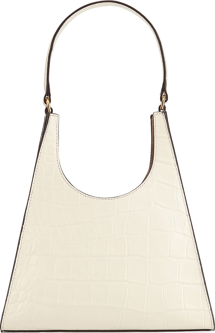 Staud Roy Croc-Embossed Hobo Bag
