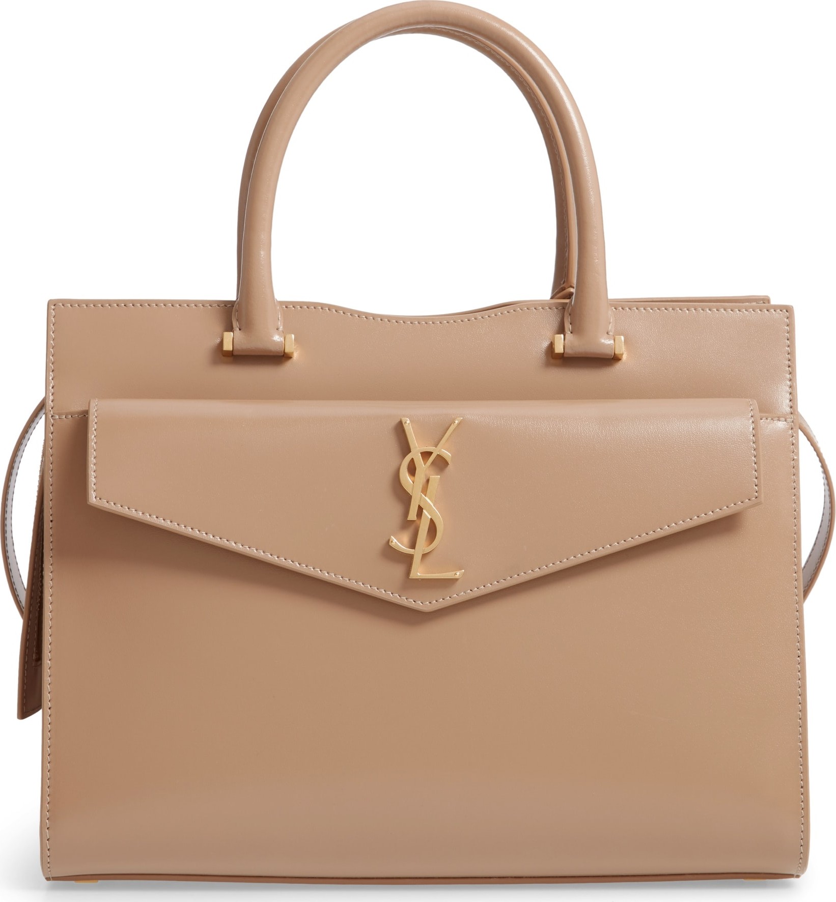 Saint Laurent Uptown Small Cabas Leather Satchel
