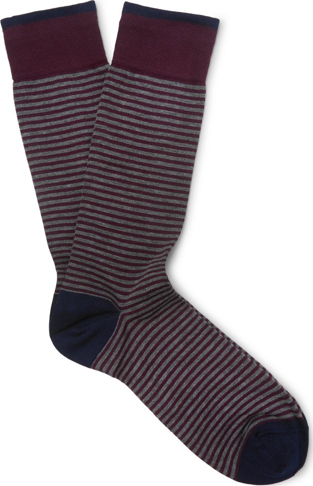 Marcoliani Striped Pima Cotton-Blend Socks