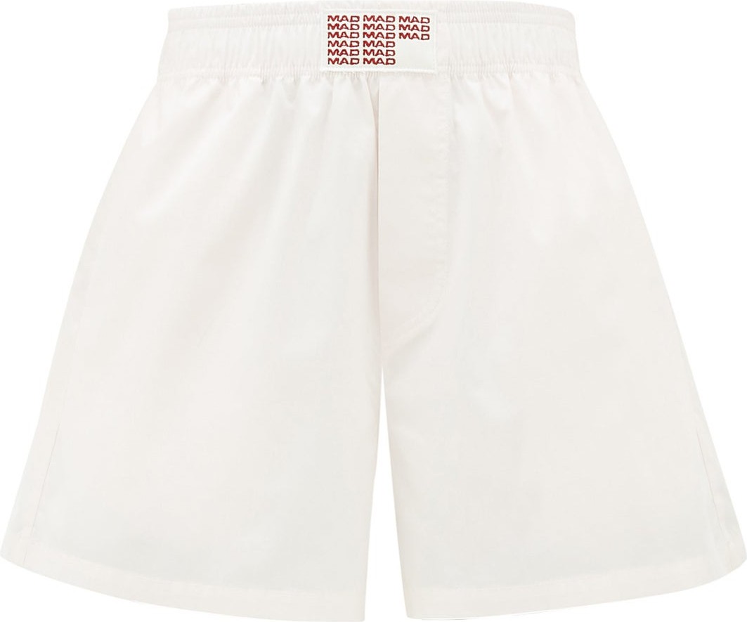 Matthew Adams Dolan Logo-embroidered cotton-poplin shorts