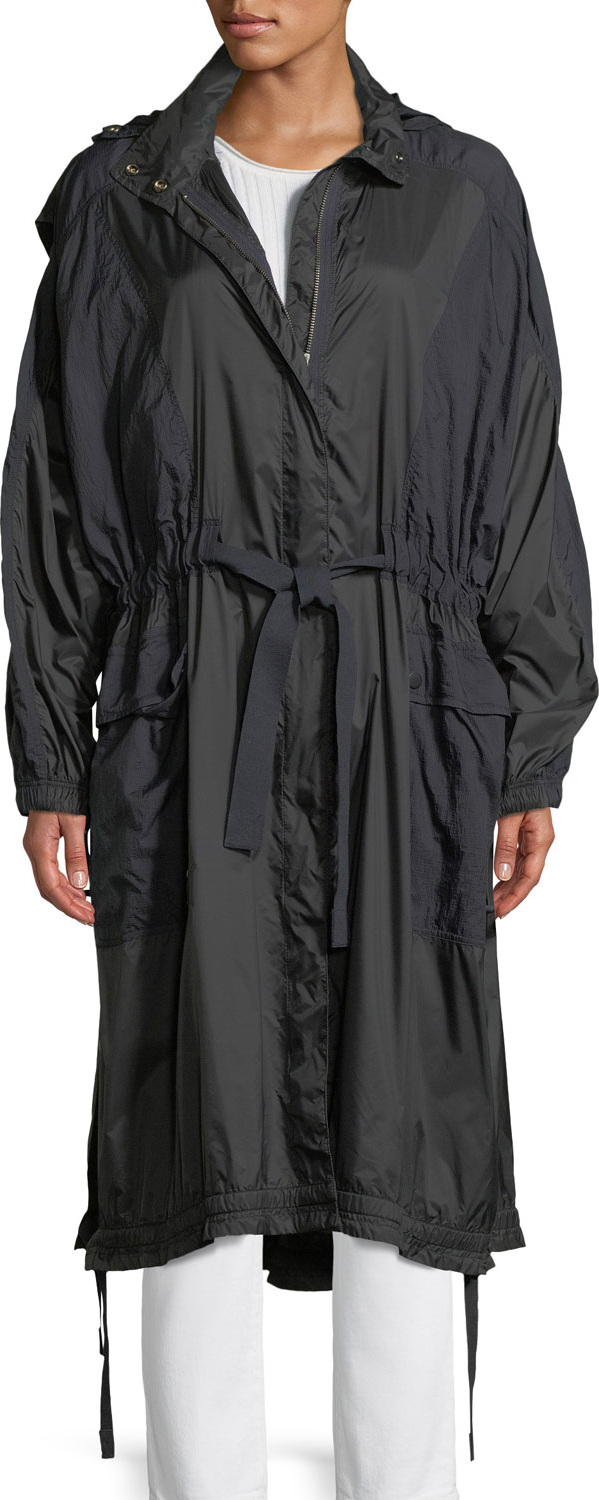 Vince Hooded Zip-Front Raincoat
